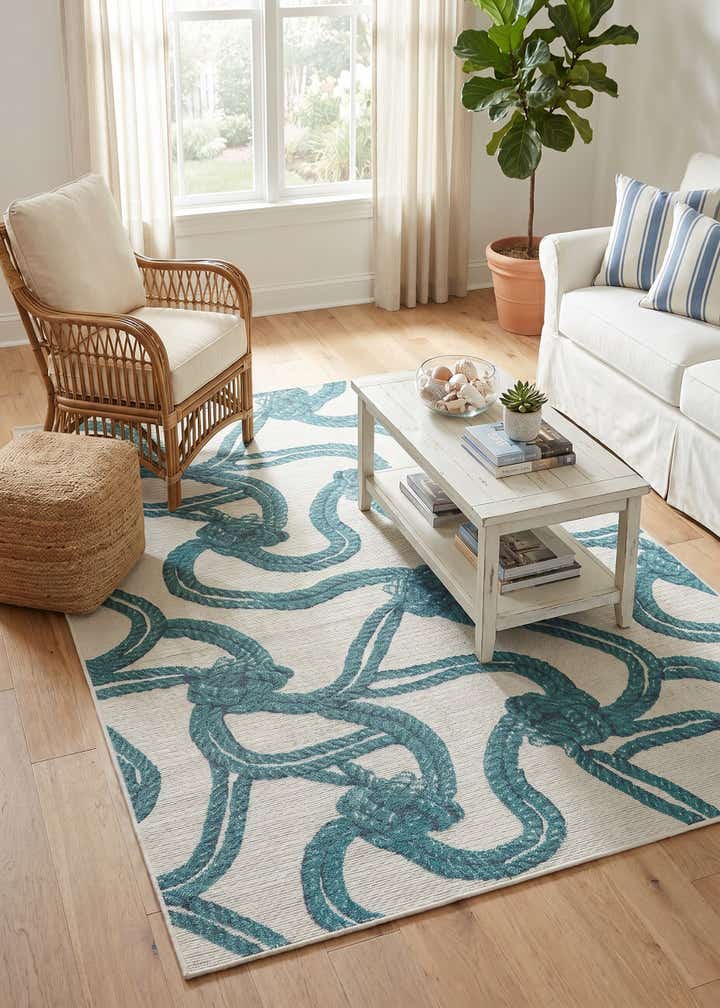 7' 10 x 10' Easy-Clean Coastal Indoor / Outdoor Rug