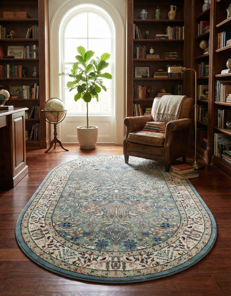 Detail image of  4' x 6' Nain Design Oval Rug