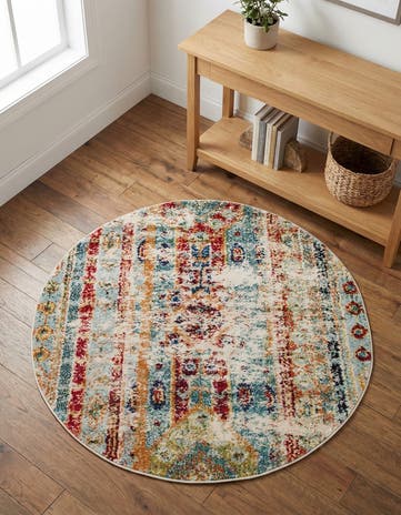 3' 3 x 3' 3 Washable Mesa Round Rug