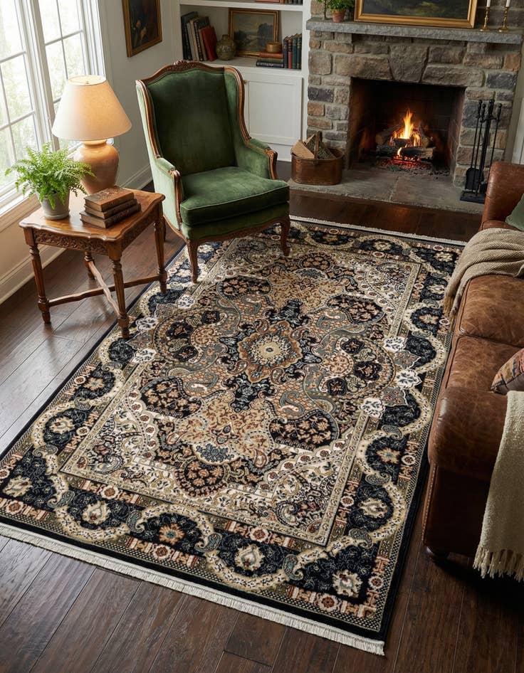 Detail image of 4' 1 x 6' 1 Nain Design Rug