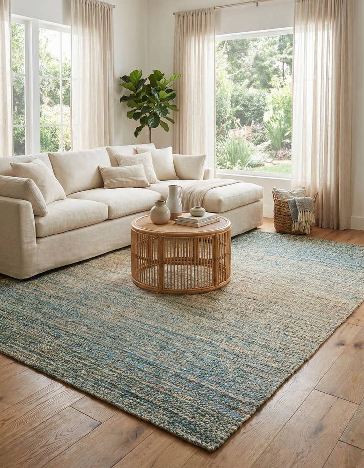 Detail image of 9' x 12' Hand Woven Chenille Jute Rug