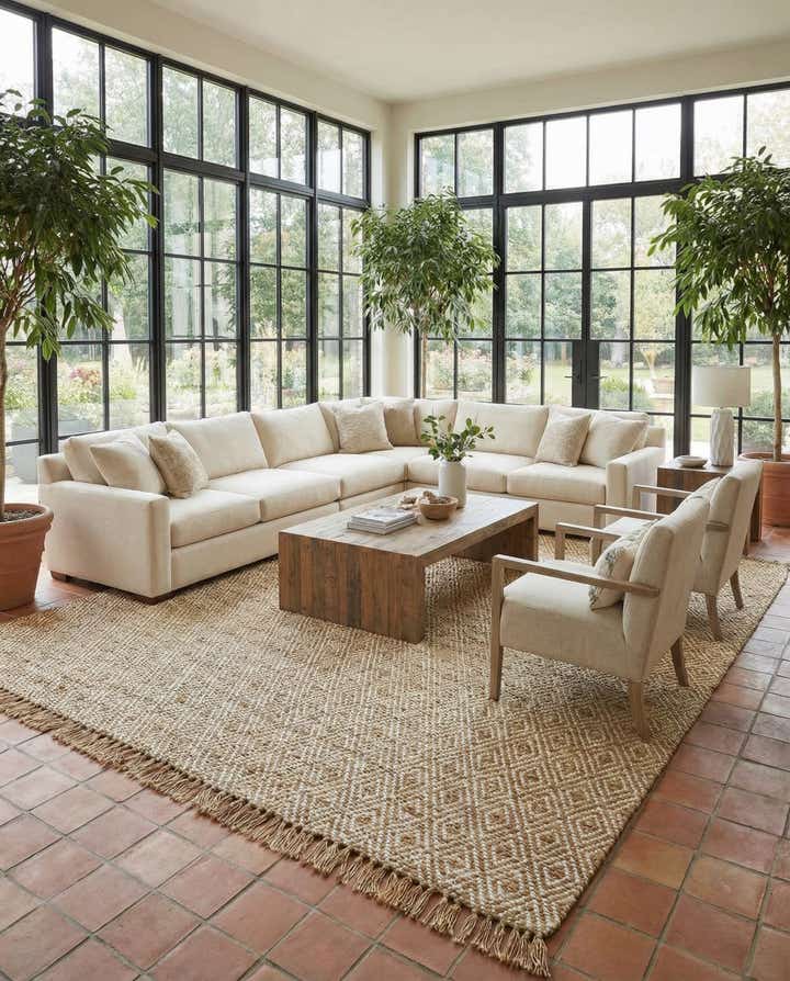 10' x 14' 1 Hand Woven Braided Jute Rug