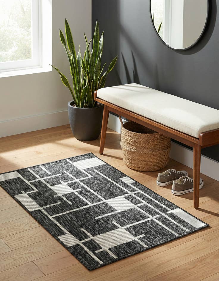 Detail image of 2' x 3' Easy-Clean Modern Indoor / Outdoor Rug