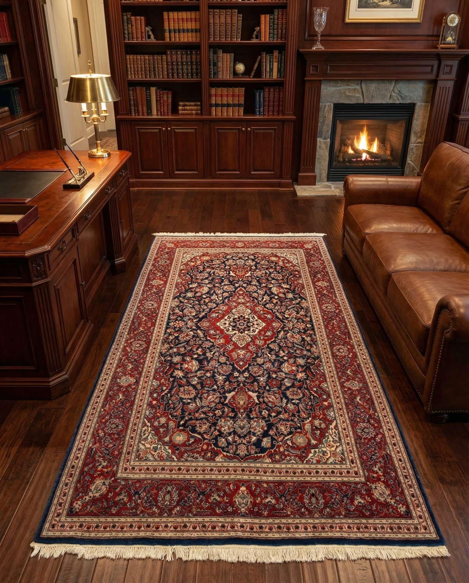4' 1 x 7' 5 Sarouk Wool Rug
