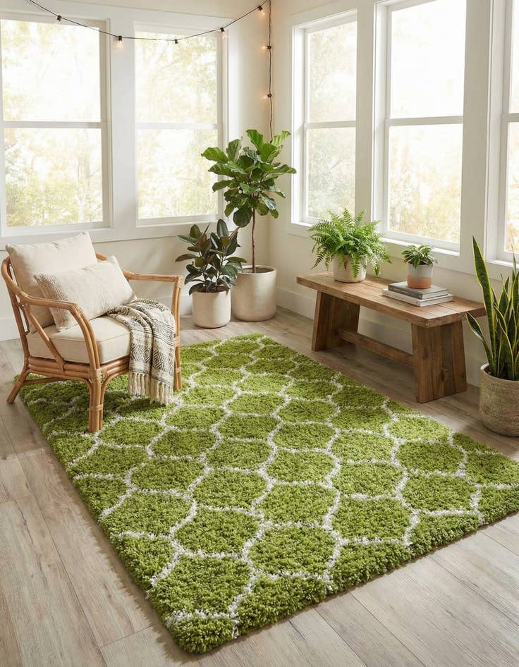 Detail image of 5' 3 x 8' Lattice Shag Rug