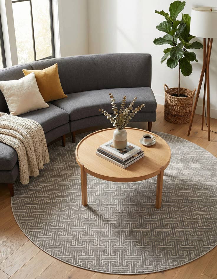 Detail image of Jill Zarin 5' 3 x 5' 3 Uptown Park Avenue Round Rug