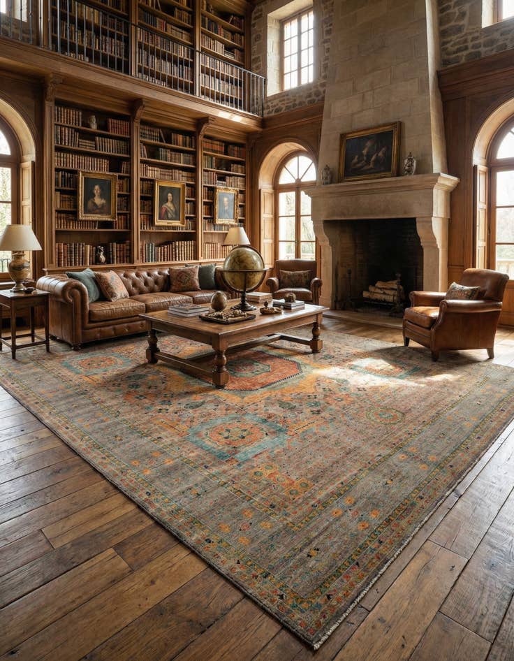 Detail image of 12' 6 x 16' 10 Hand Knotted Mamluk Ziegler Oriental Rug