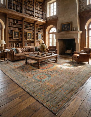 12' 6 x 16' 10 Hand Knotted Mamluk Ziegler Oriental Rug