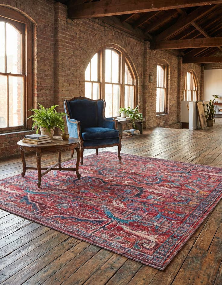 Detail image of 7' 3 x 7' 3  Washable Maahru Square Rug