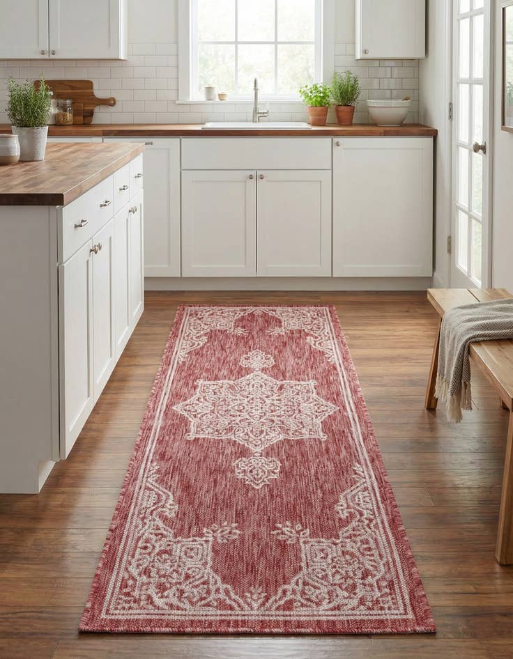 Detail image of 2' x 6' Easy-Clean Traditional Indoor / Outdoor Runner Rug