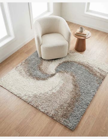 Khaki Soft Touch Shag Square Rug