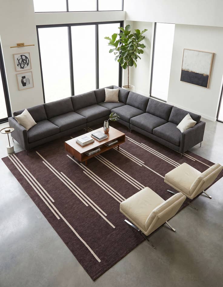 Detail image of 13' x 13' Easy-Clean Modern Indoor / Outdoor Square Rug
