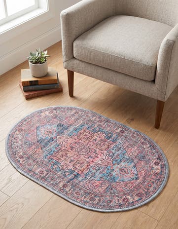 2' x 3' Washable Maahru Oval Rug