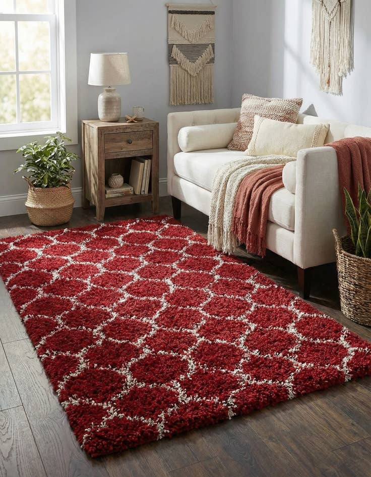 Detail image of 4' x 6' Lattice Shag Rug