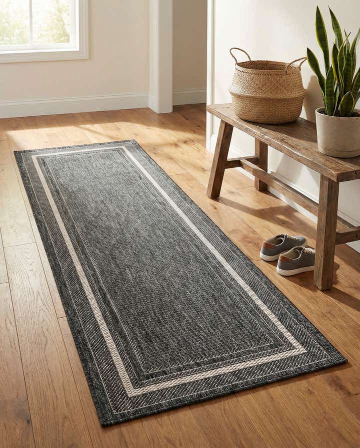 2' x 6' Easy-Clean Border Indoor / Outdoor Runner Rug