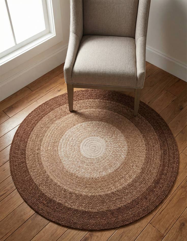 Detail image of 3' 1 x 3' 1 Handmade Hand Braided Wool Round Rug