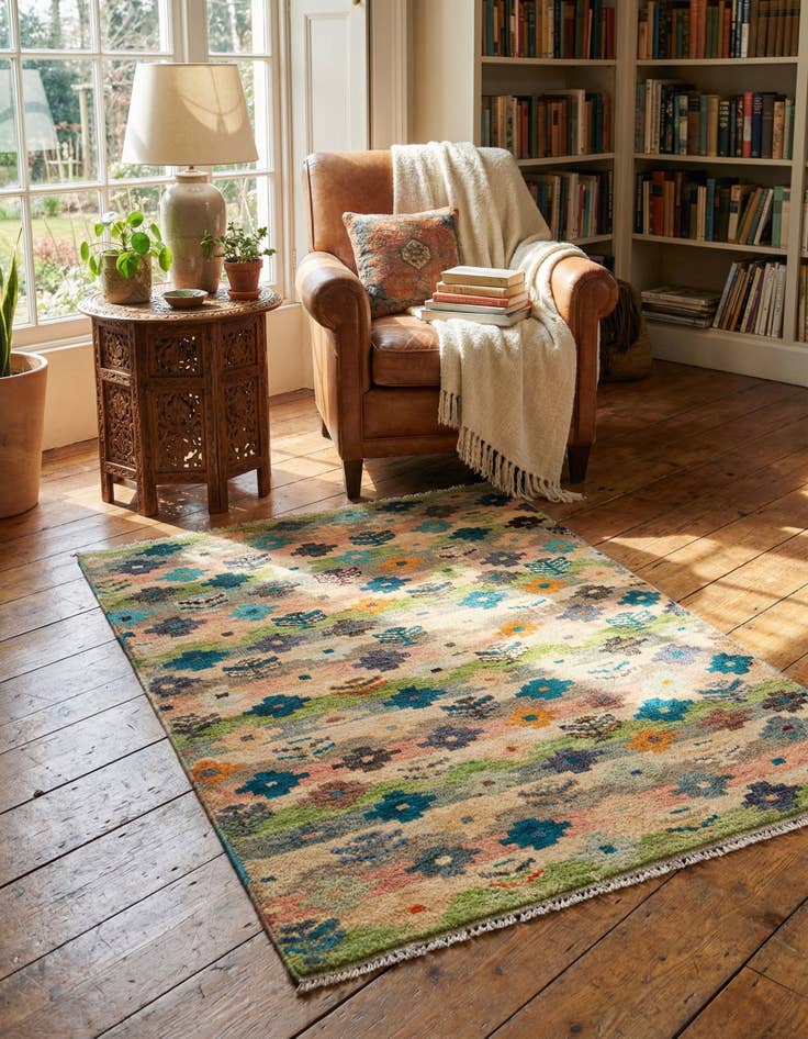 Detail image of 3' 3 x 4' 11 Hand Knotted Balouch Wool Rug