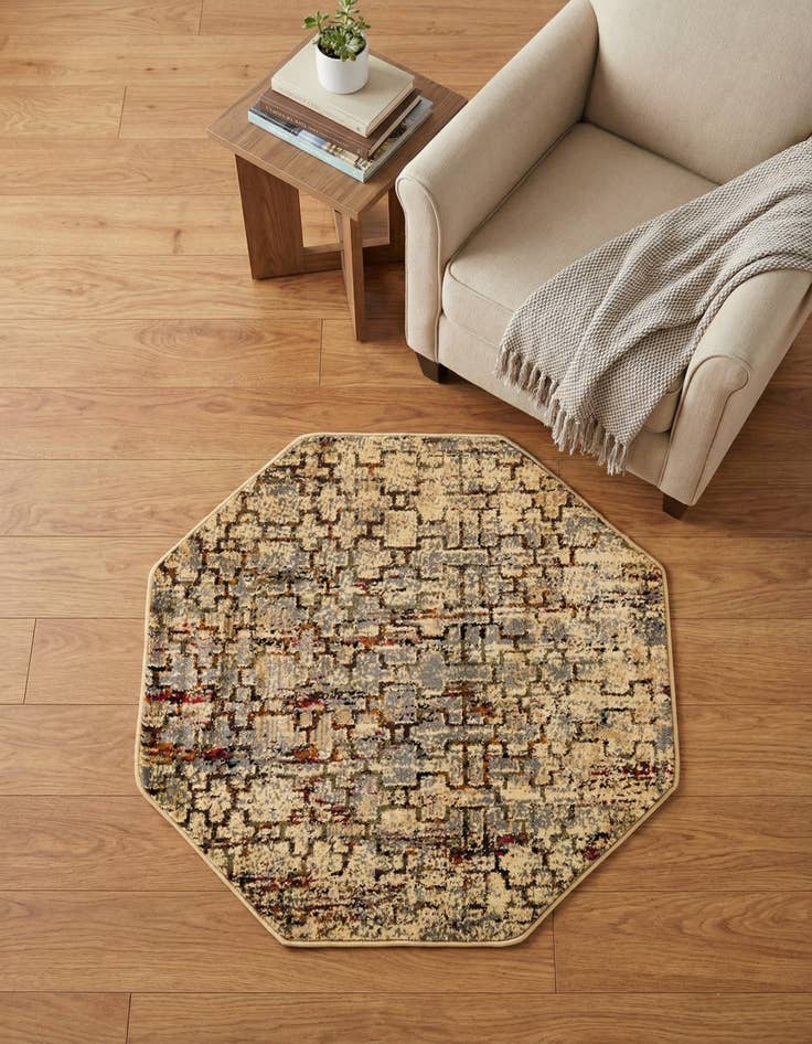 Detail image of  3' x 3' Saturn Octagon Rug