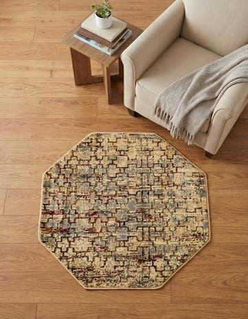 Beige Cream Saturn Octagon Rug