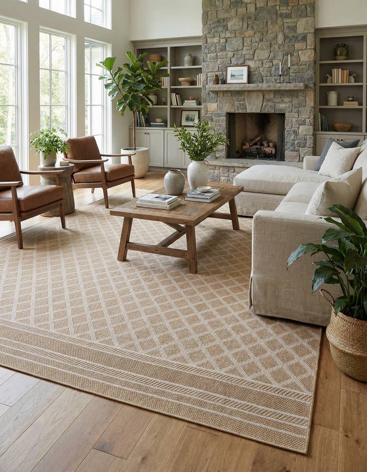 Detail image of 10' x 14' 1 Washable Lattice Indoor / Outdoor Rug
