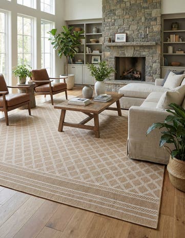 10' x 14' 1 Easy-Clean Lattice Indoor / Outdoor Rug