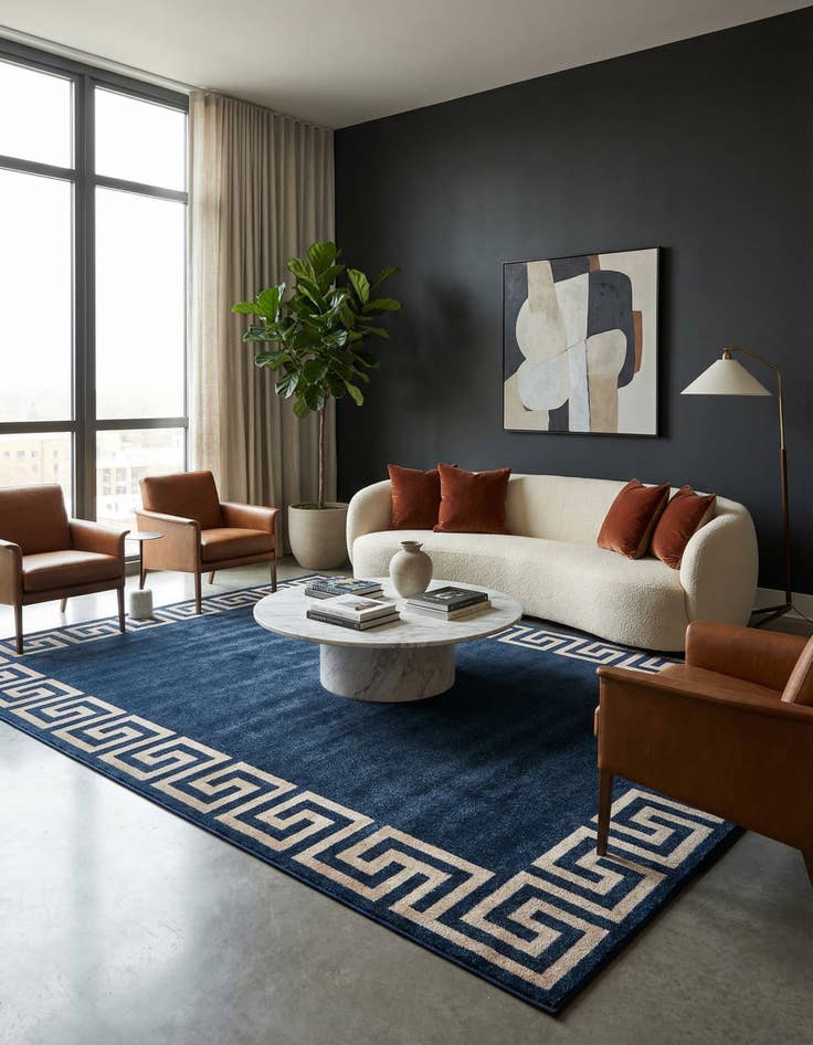 Detail image of 7' 10 x 11' Greek Key Rug