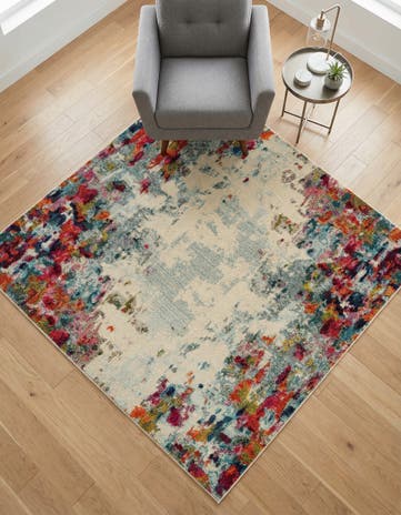 5' x 5' Washable Theia Square Rug