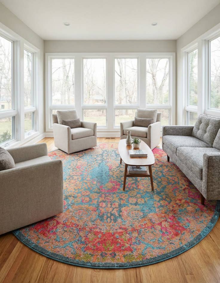 Detail image of 8' x 8'  Washable Palazzo Round Rug