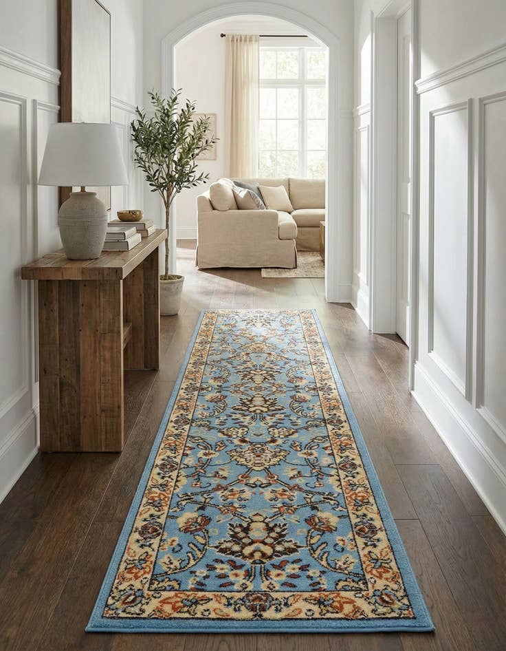 Detail image of 2' x 8' 2 Kashan Design Runner Rug