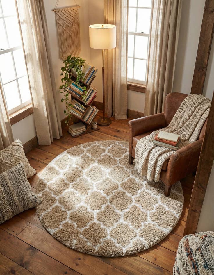 Detail image of 5' x 5' Marrakesh Shag Round Rug