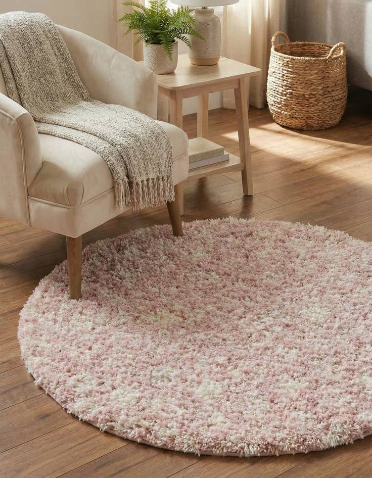 Detail image of 3' x 3' Moroccan Trellis Shag Round Rug