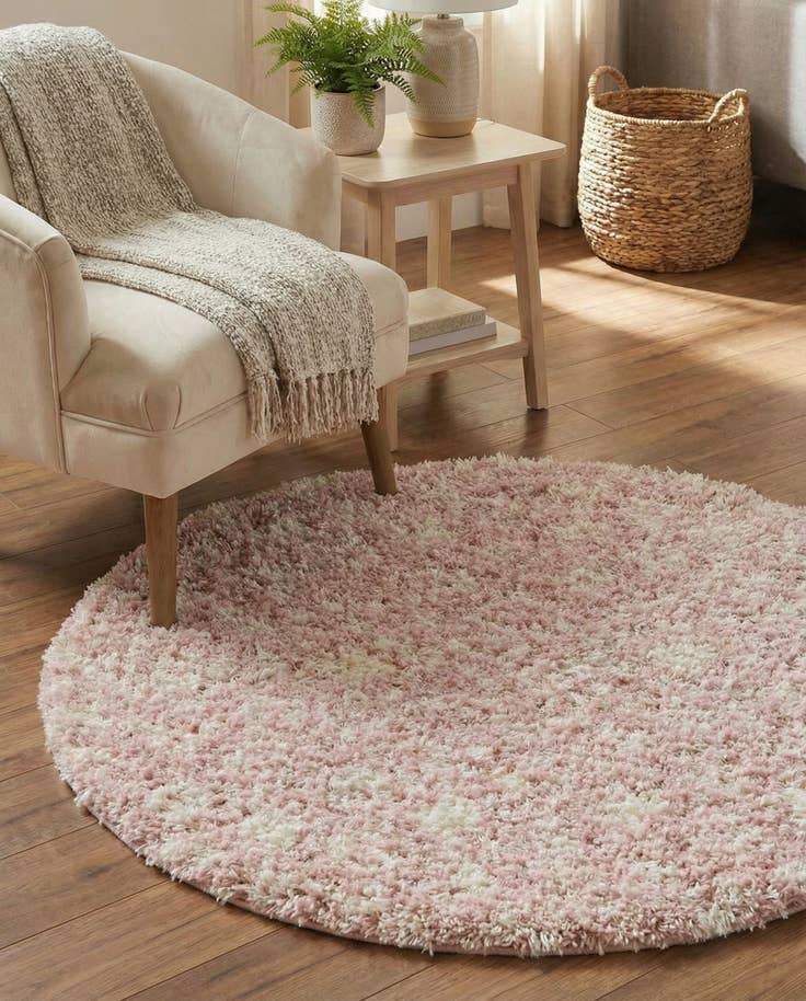 Detail image of 3' x 3' Moroccan Trellis Shag Round Rug