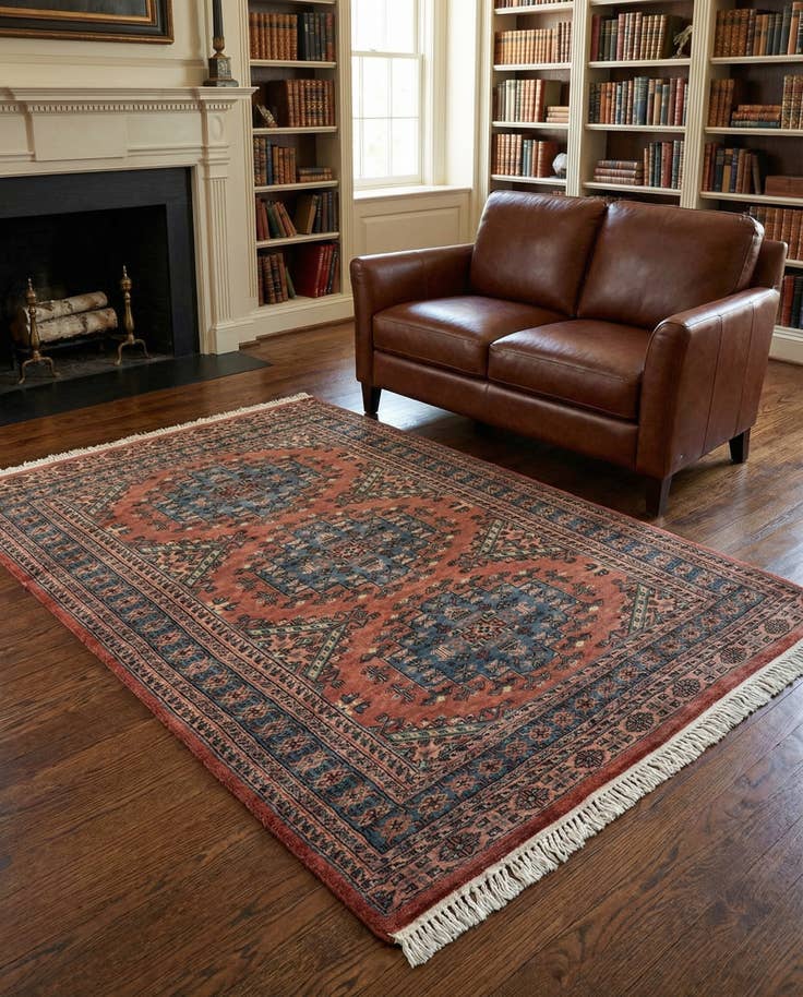 Detail image of 4' 3 x 5' 7 Hand Knotted Kazak Oriental Wool Rug