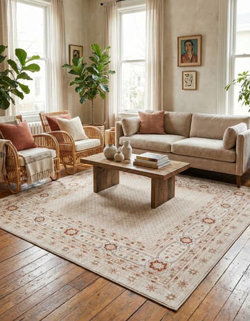 Ivory Charlotte Square Rug