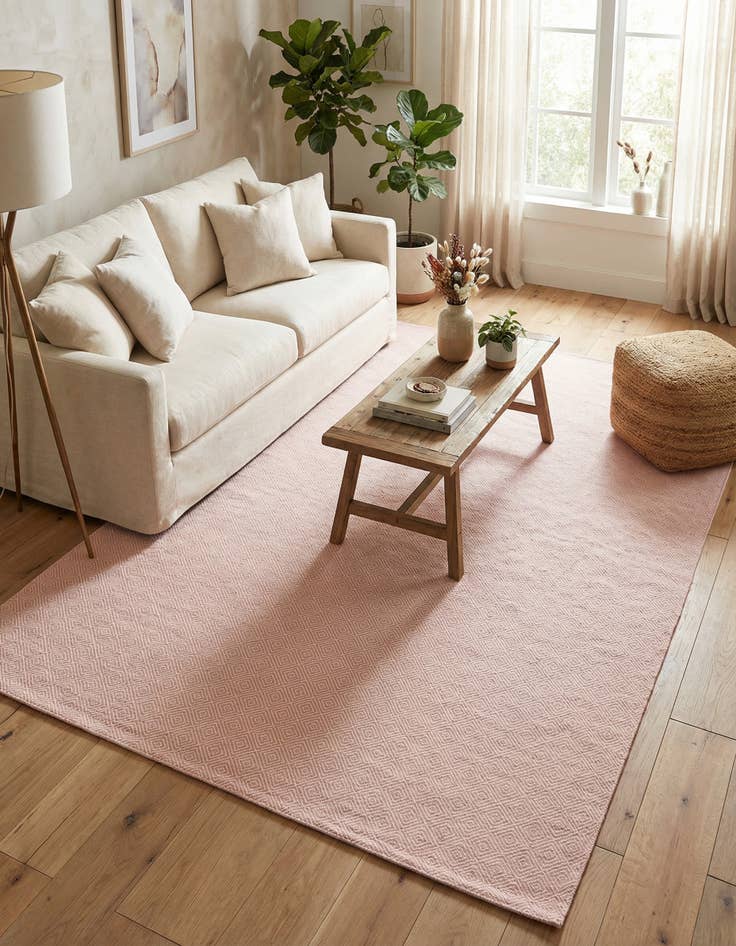 Detail image of 9' x 12'  Hand Woven Geo Trellis Flatweave Rug