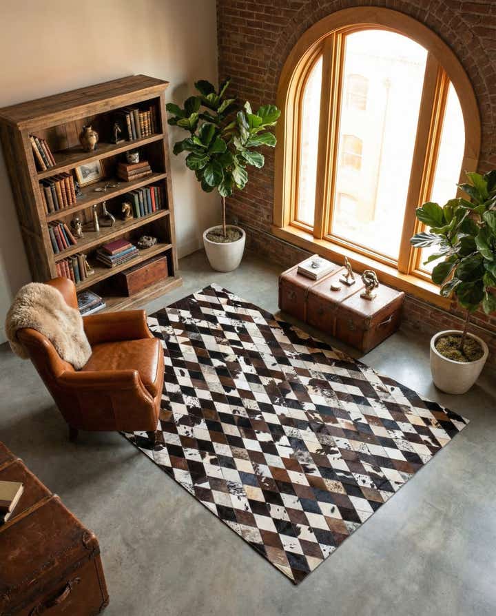 5' 2 x 8' 1 Cowhide Stocks Rug
