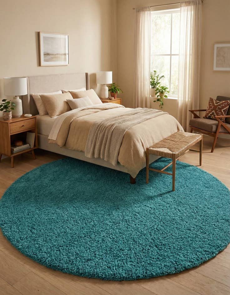 Detail image of 7' 10 x 10' Solid Shag Oval Rug