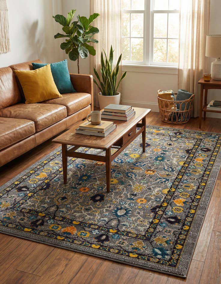 Detail image of 5' x 8' Washable Fleur Rug