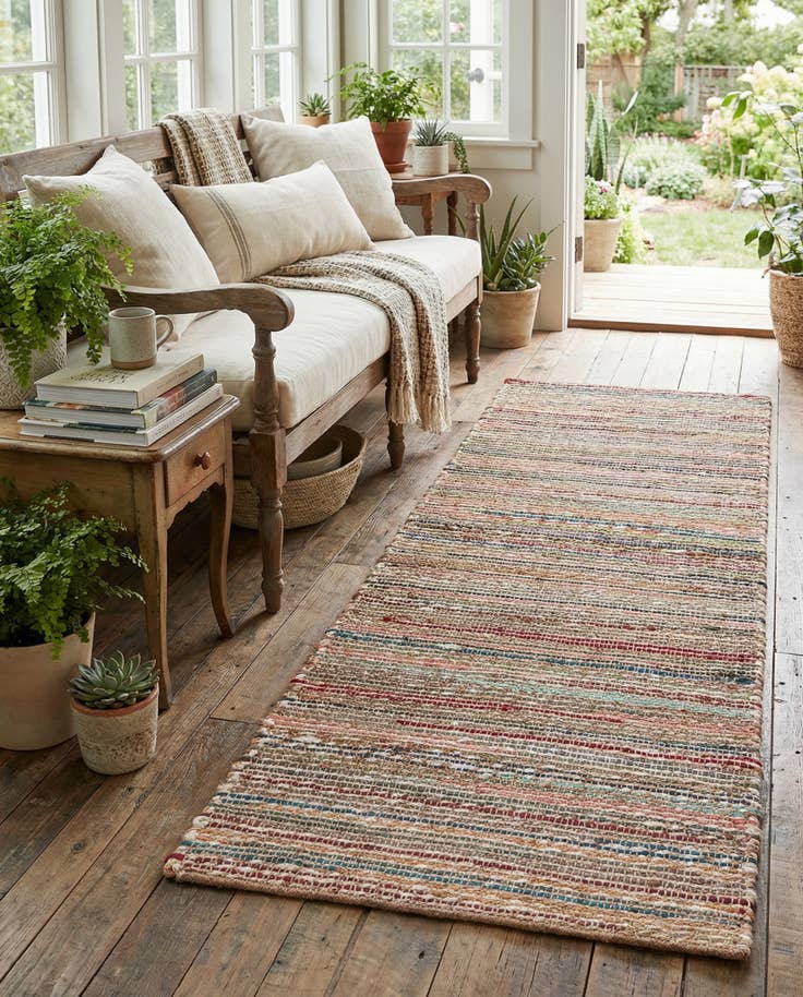 Detail image of 2' x 6' 1 Hand Woven Chunky Jute Runner Rug