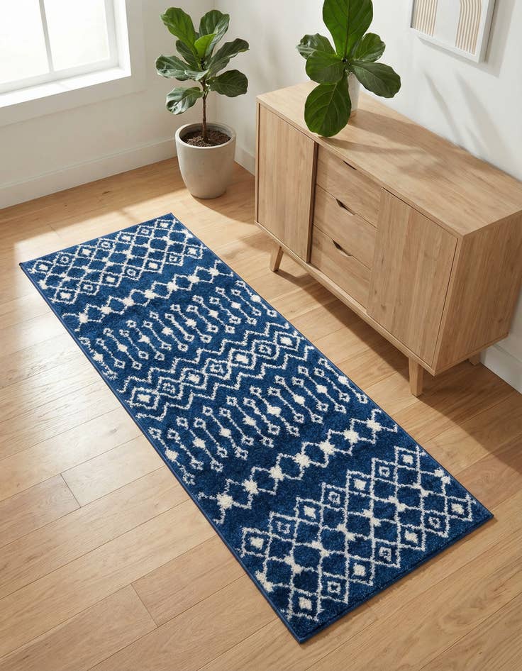 Detail image of 2' x 5' 3 Moroccan Trellis Runner Rug