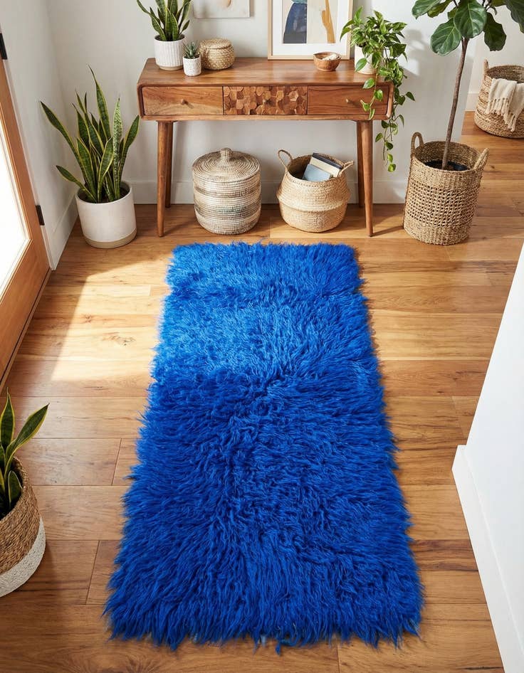 Detail image of 2' 4 x 4' 6 Hand Knotted Moroccan Wool Runner Rug