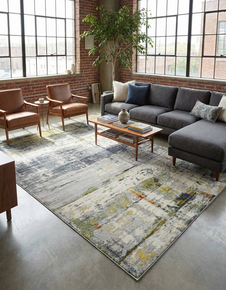 Detail image of 10' 6 x 16' 5 Washable Theia Rug