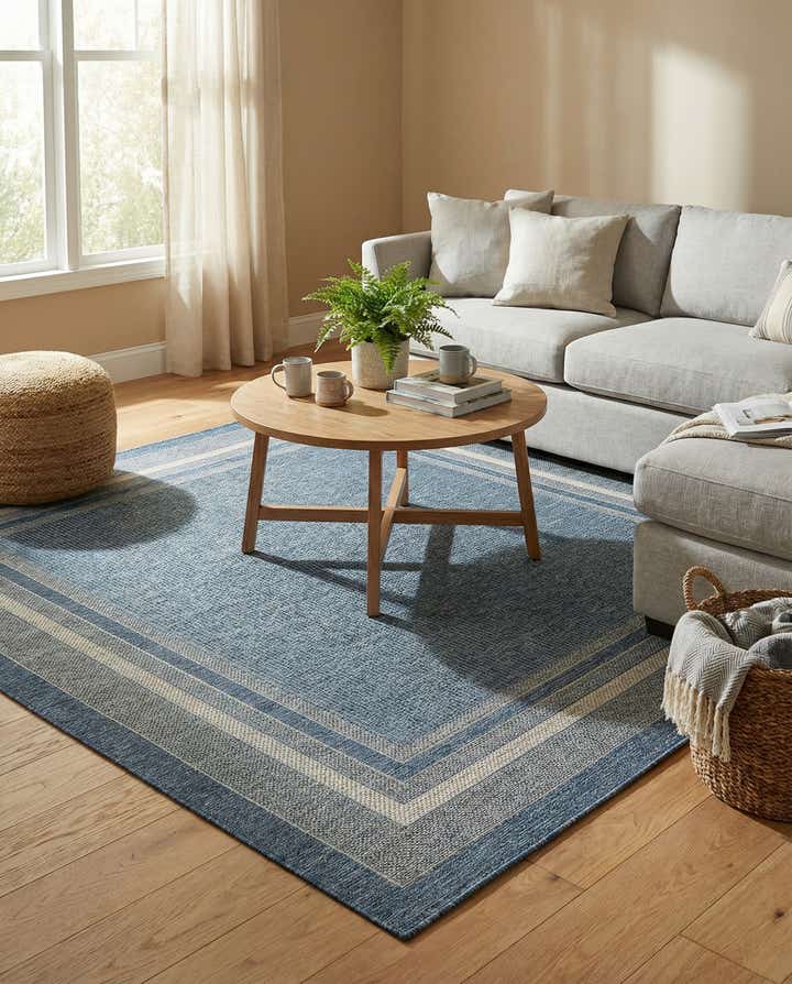 6' x 6' Easy-Clean Border Indoor / Outdoor Square Rug
