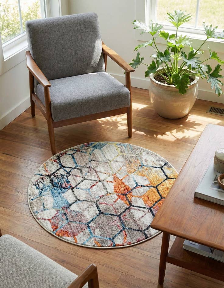 Detail image of 3' 3 x 3' 3 Andromeda Round Rug