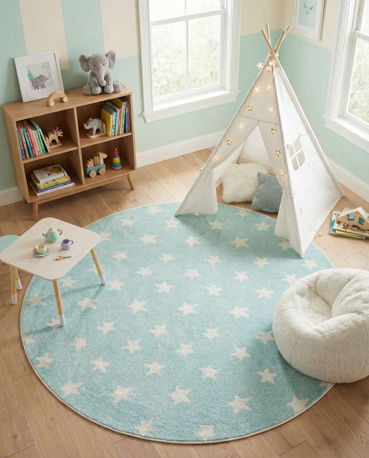 6' x 6' Whimsy Kids Round Rug