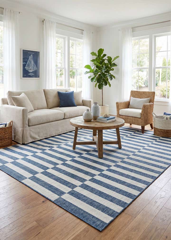 10' x 10' Easy-Clean Ribbon Indoor / Outdoor Square Rug