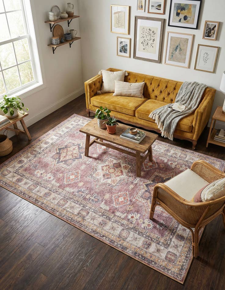 Detail image of 5' 1 x 8' Washable Timeless Rug