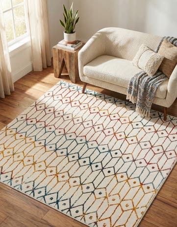 Lattice Trellis Square Rug