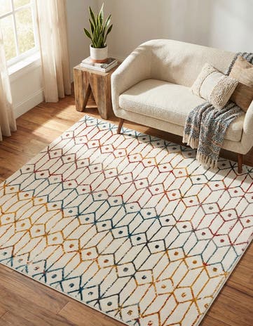 Lattice Trellis Square Rug