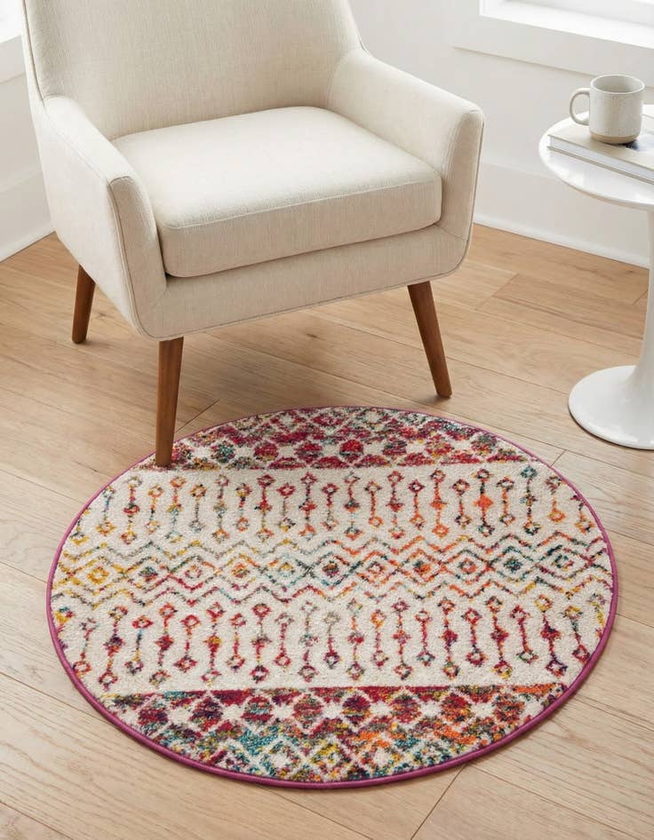 Detail image of 3' x 3' Moroccan Trellis Round Rug